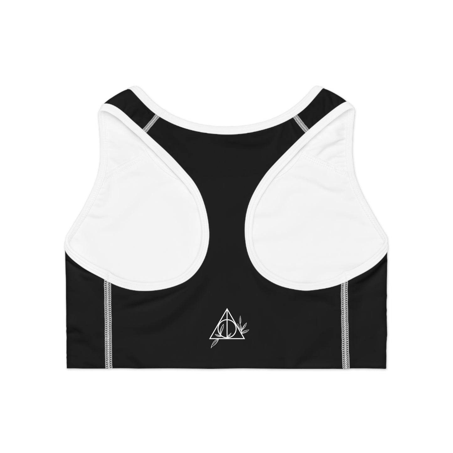 Deathly Hallows Sports Bra, Harry Potter, Workout, HP Gift, Sports Top, Black,