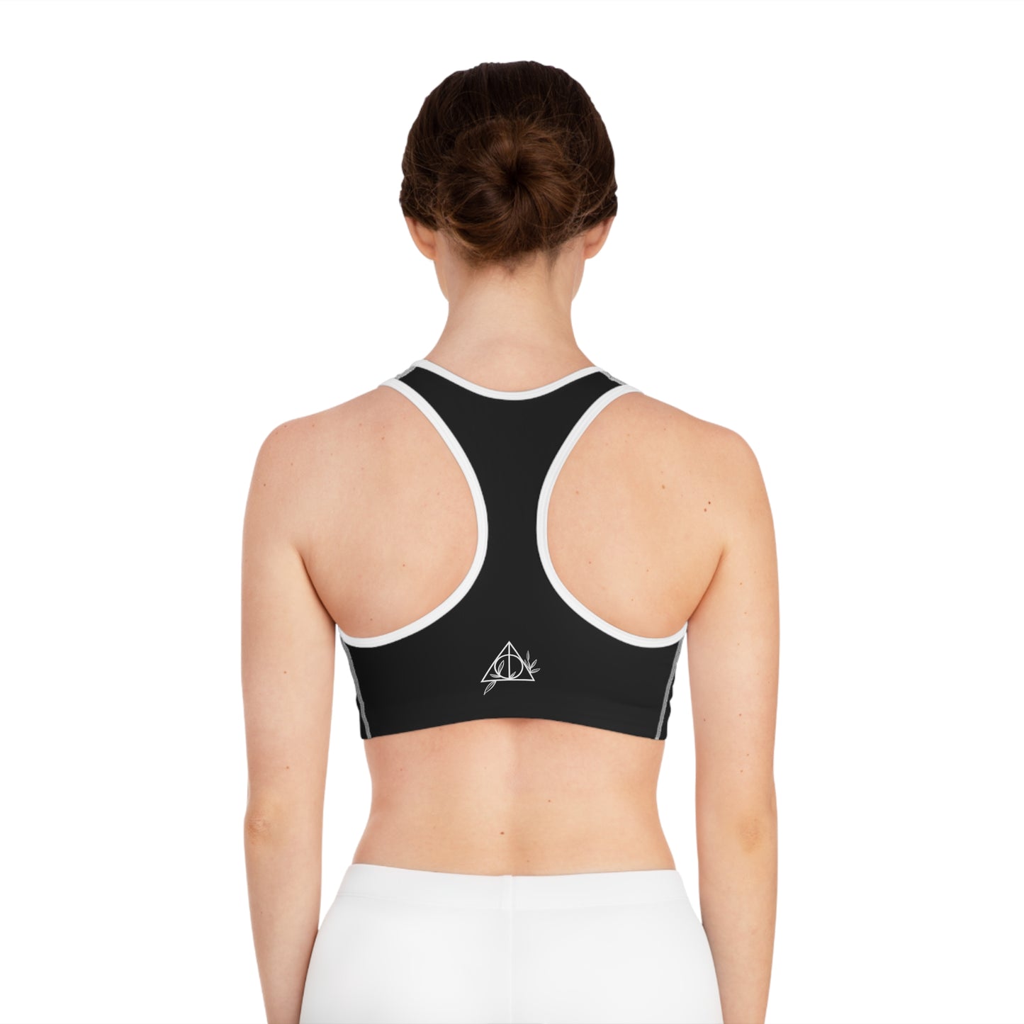 Deathly Hallows Sports Bra, Harry Potter, Workout, HP Gift, Sports Top, Black,