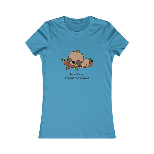 Sloth, Women's Favorite Tee, T-shirt, I'm Not Lazy I'm Just Really Relaxed, Animals, Anime,