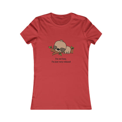 Sloth, Women's Favorite Tee, T-shirt, I'm Not Lazy I'm Just Really Relaxed, Animals, Anime,