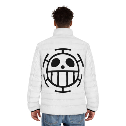 Heart Pirates, Men's Puffer Jacket, Trafalgar Law, One Piece, Anime, Winter Wear,