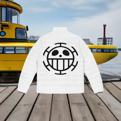 Heart Pirates, Men's Puffer Jacket, Trafalgar Law, One Piece, Anime, Winter Wear,