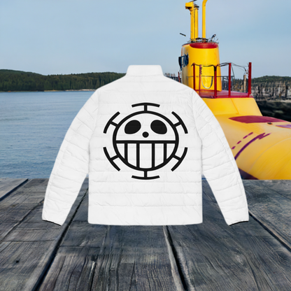 Heart Pirates, Men's Puffer Jacket, Trafalgar Law, One Piece, Anime, Winter Wear,